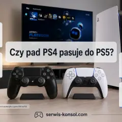 Pad PS4 i PS5 obok siebie, z informacjami o kompatybilności.