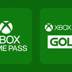 Logo Xbox Game Pass i Xbox Live Gold na zielonym tle.