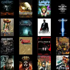 Kolekcja okładek gier, w tym Metal Gear Solid, Gothic, Mafia, Metroid Prime, Silent Hill 2, Hitman 2, Star Wars: Knights of the Old Republic, Call of Duty, The Legend of Zelda: The Wind Waker, Half-Life 2 i inne, które z pewnością należą do najlepszych...