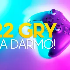 22 gry za darmo na Xbox Series S! Kolorowy pad i neonowe tło zapraszają do zabawy.