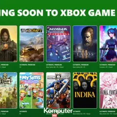 Grafika przedstawia okładki gier dostępnych w Xbox Game Pass, z napisem "Coming Soon to Xbox Game Pass".