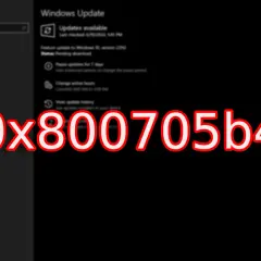 Błąd 0x800705b4 podczas aktualizacji systemu Windows. Ekran ustawień aktualizacji.