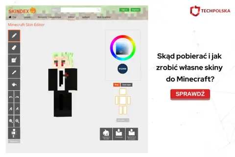 Strona do robienia skinów Minecraft, gdzie możesz stworzyć własną postać.