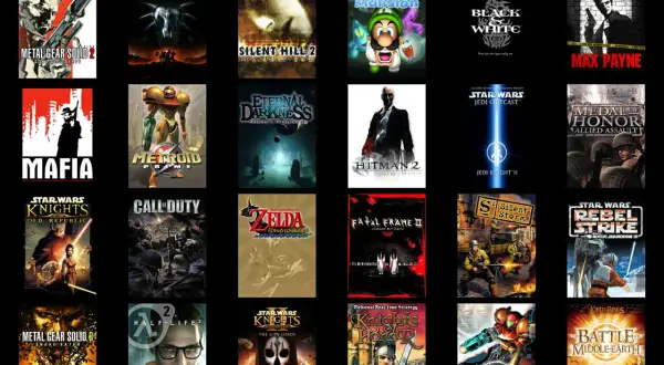 Kolekcja okładek gier, w tym Metal Gear Solid, Gothic, Mafia, Metroid Prime, Silent Hill 2, Hitman 2, Star Wars: Knights of the Old Republic, Call of Duty, The Legend of Zelda: The Wind Waker, Half-Life 2 i inne, które z pewnością należą do najlepszych...