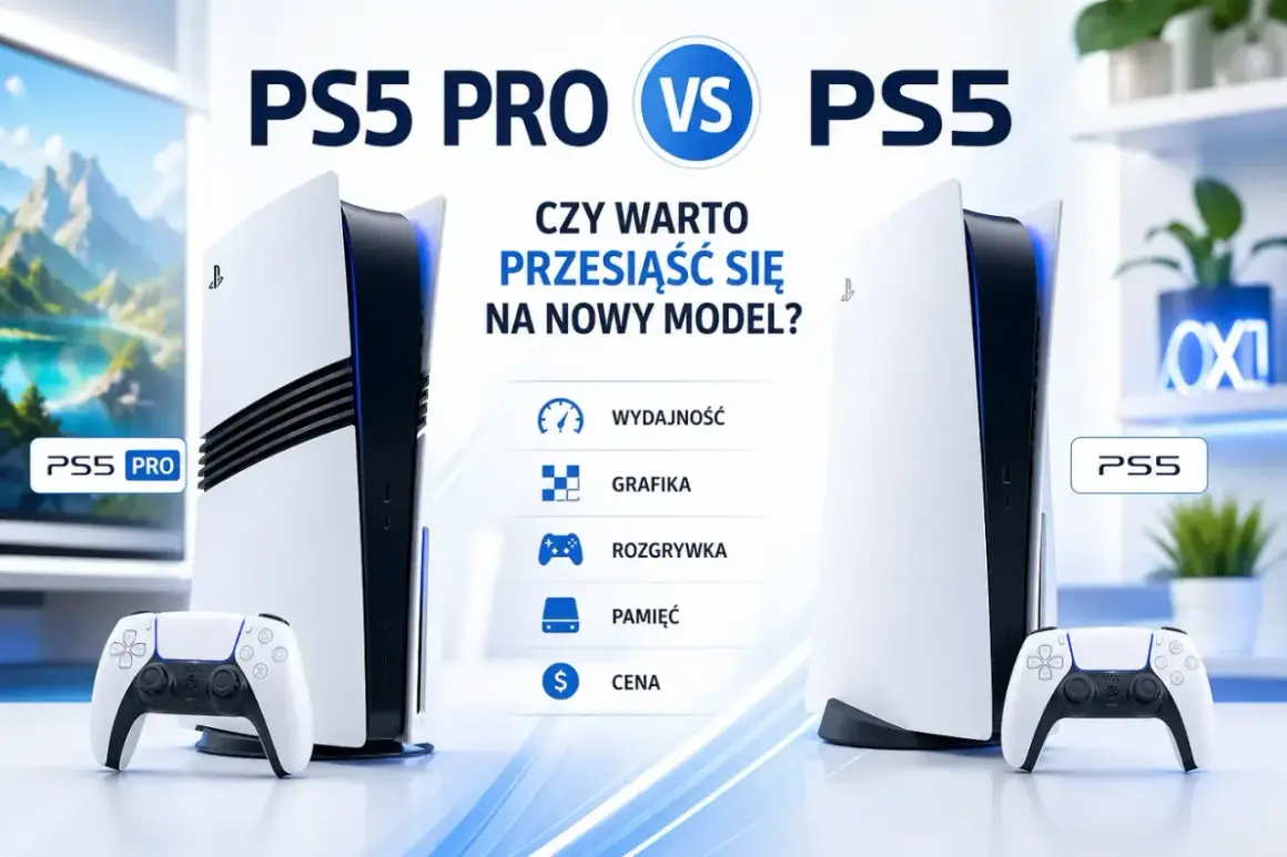 Porównanie PS5 Pro i PS5: czy warto przesiąść się na nowy model? Sprawdź specyfikację, wydajność, grafikę, rozgrywkę, pamięć i cenę.