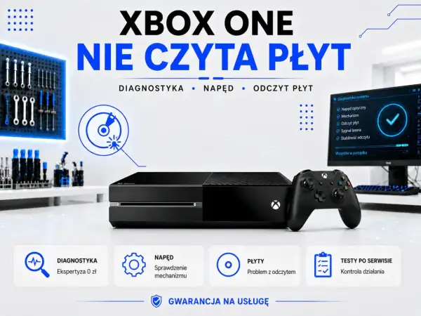 Xbox One nie czyta płyt? Naprawa konsoli, diagnostyka napędu i odczytu płyt. Sprawdź naszą ofertę.